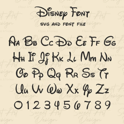 Disney Alphabet Font